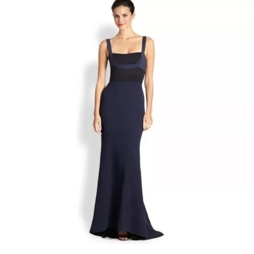NWT BCBGMaxAzria “Arabella” Gown – Navy/Black – Size 0 - Picture 5 of 14
